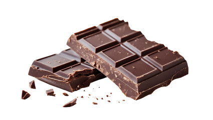 Realistic Chocolate Bar Pieces with Crumbs and Delicious Texture