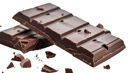 Realistic Chocolate Bar Pieces with Crumbs and Delicious Texture