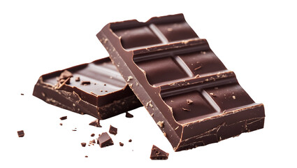 Realistic Chocolate Bar Pieces with Crumbs and Delicious Texture
