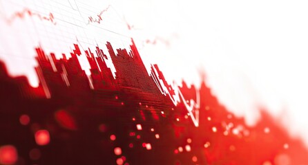 Stock market decline.  Red charts depict a significant drop in values
