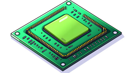 Professional Green Microchip Computer Accessory Image for Technology Websites