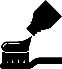 Toothpaste and Toothbrush Icon Symbol