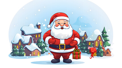 Obraz premium Festive Christmas Wish Cartoon Vector Illustration for Holiday Greetings