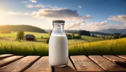 fresh milk in a bottle