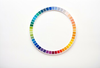 A circular color wheel hanging on a wall.