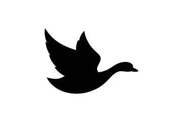 Flying duck silhouette vector image animal design