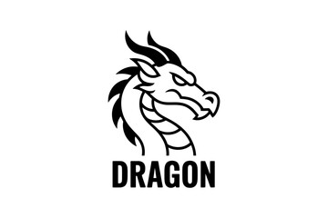 Dragon head logo design mythical beast illustration
