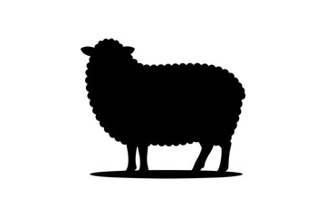 Sheep silhouette vector farm animal black graphic