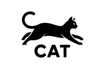 Black cat silhouette vector pet animal feline design