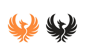 Phoenix bird logo design fire bird symbol graphic art