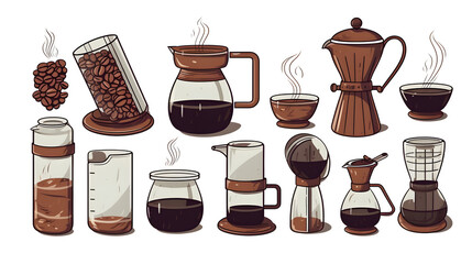 Professional Coffee Theme Cartoon Vector Illustration for Design Projects