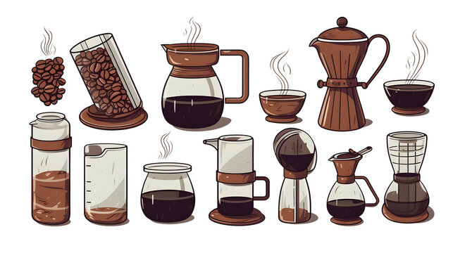 Professional Coffee Theme Cartoon Vector Illustration for Design Projects
