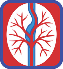 Fototapeta premium Human vein and artery icon on transparent background 