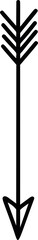 Obraz premium Black stylized arrow pointing downward with geometric tail design. Vector illustration in sketch style
