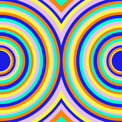 Circle geometric art utilizing a 5-vibrant color gradient can be eye-catching and visually striking. It can indeed be used for backgrounds, wallpapers, sculptures, and more.