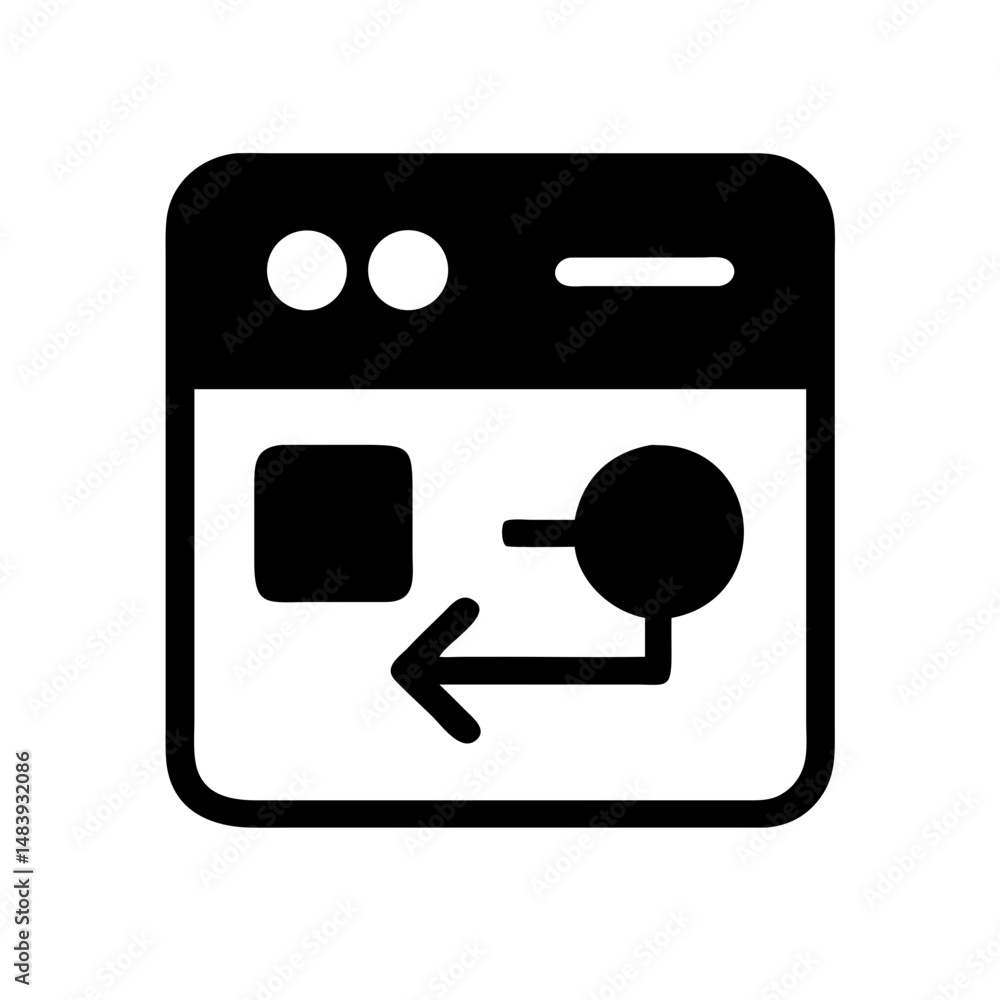 Poster app icon for remote work and digital professions with interactive elements on white background