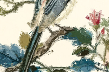 Various oil paintings, flowers, swallows, swans, landscapes, roses, peonies, flowers, birds, horses, galloping tigers, tropical leaves