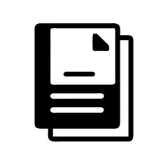 Paper stack icon for remote work and digital professions on white background