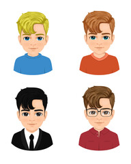 set of young boys with different colored hair