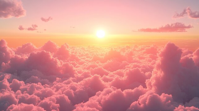 Sky at sunset, sky at sunrise, clouds, orange clouds cirrus clouds, cumulus clouds, sky gradient, sky background at dusk, twilight, nightfall, pink sky, pink clouds, sun, environment