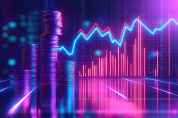 Fototapeta premium Financial Graph with Coins