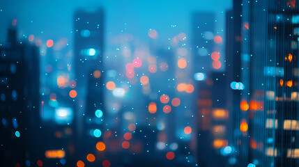 Abstract blue background with sparkling lights. [Ocular City] | Insight Beacon | smart light. Illustration