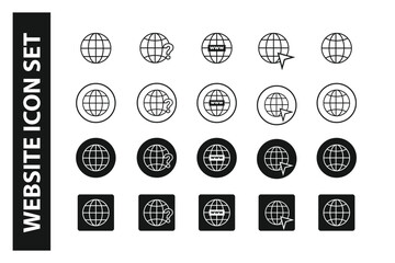 Web icon set. Website icon. Browser symbol vector illustration.