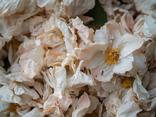 Fading Chestnut Blossoms &mdash; Close-Up of Withering White Flowers with Soft Petals

