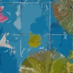 Various oil paintings, flowers, roses, peonies, birds, marine creatures, tropical leaves, butterflies