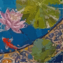 Various oil paintings, flowers, roses, peonies, birds, marine creatures, tropical leaves, butterflies