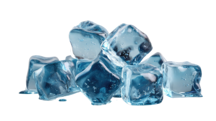 Ice Cubes: Crystal clear ice cubes glistening, reflecting light, creating a sense of refreshment and coolness.