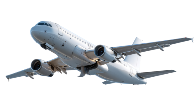 Soaring Ascent: An airplane takes flight, its sleek silhouette against the boundless sky, offering a sense of speed, innovation, and the boundless freedom of travel.