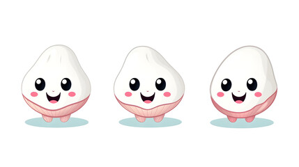 Obraz premium Adorable Kawaii Shell Character Cartoon Vector Illustration for Design Projects