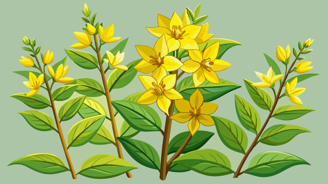 Perennial wildflowers flowers the Dotted Loosestrife or Large Loosestrife or Circle flower (Latin: Lysimachia punctata) is a flowering plant species in the family Primulaceae. Yellow flowers close  ve
