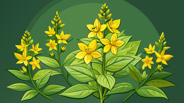 Perennial wildflowers flowers the Dotted Loosestrife or Large Loosestrife or Circle flower (Latin: Lysimachia punctata) is a flowering plant species in the family Primulaceae. Yellow flowers close  ve