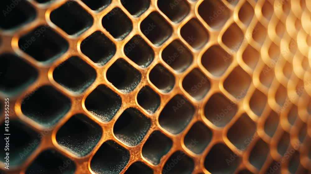 Poster abstract metallic mesh: an intriguing abstract composition showcases a close-up view of a geometric 