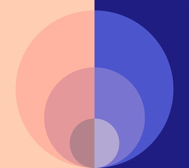 Circle geometric art using four soft color gradients and four contrasting color gradients can be eye-catching and visually striking. It can be used for backgrounds, wallpapers, sculptures, and more.