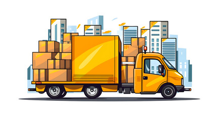 Professional Delivery and Transport Industry Cartoon Stock Vector for Marketing Materials