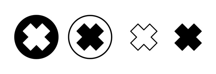 Close icon logo design. Delete sign and symbol. cross sign