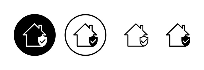 home insurance icon logo design. home protection sign and symbol