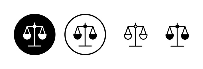 Scales icon logo design. Law scale icon. Justice sign and symbol