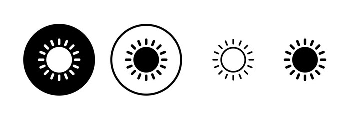 Sun icon logo design. Brightness sign and symbol