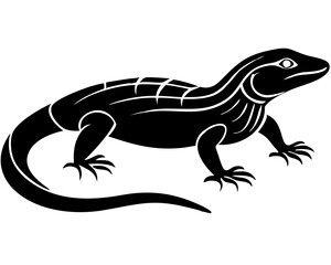 Creative details beautiful monitor lizard Vector Illustration