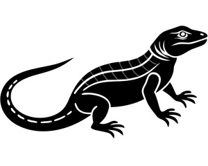 Creative details beautiful monitor lizard Vector Illustration