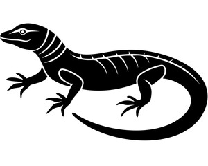 Creative details beautiful monitor lizard Vector Illustration