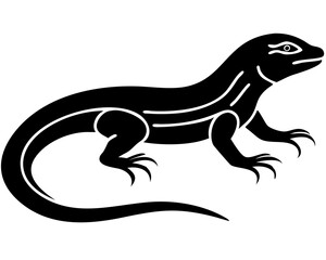 Creative details beautiful monitor lizard Vector Illustration