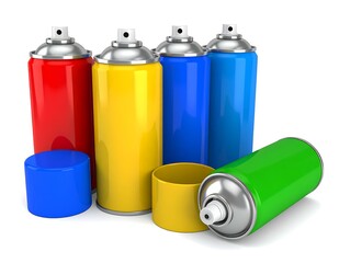 Colorful Spray Paint Cans, Aerosol, Art Supplies, Graphics