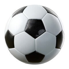 Classic soccer ball black and white pentagon pattern isolated on a white background for sports and recreation