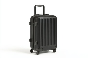 Sleek black carry-on suitcase ready for your next adventure. Perfect for a weekend getaway or short trip.