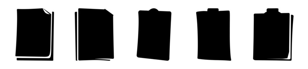 Collection of Abstract Black and White Clipboards and Notebook Designs
